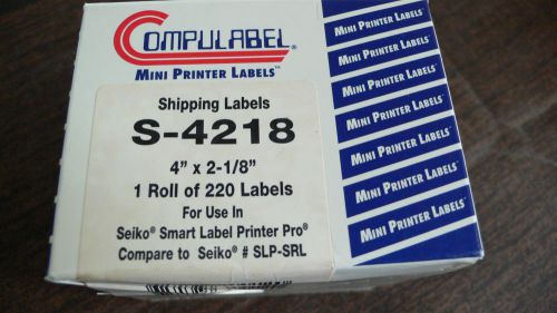CompuLabel shipping  Labels 4&#034; x 2 1/8&#034; 220 per Roll S-4218 Free ship USA only