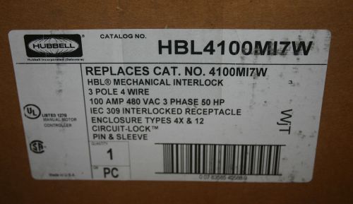 HUBBEL-KELLEMS HBL4100MI7W Mechanical Interlock 100 Amp **NIB**FACTORY SEALED**