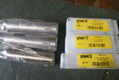 Phase ll 2 to 4 morse taper 2 pcs, phase ll 2 to 3 morse taper 1 pc