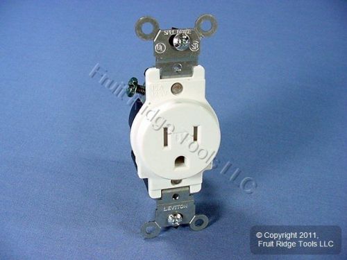 Leviton White TAMPER RESISTANT COMMERCIAL Single Outlet Receptacle 15A T5015-W