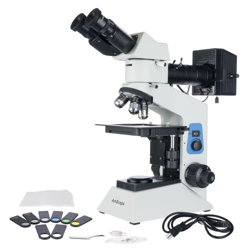 Amscope me580b 50x-500x polarized-light metallurgical microscope for sale