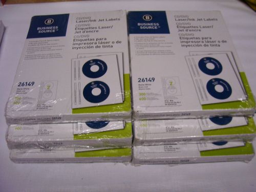 1800 LABELS Business Source 26149 White CD/DVD Printable Labels Laser or Inkjet