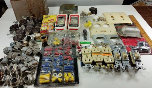 Huge mixed lot of electrical - fuses,fittings,plugs,switches &amp; more new &amp; used for sale