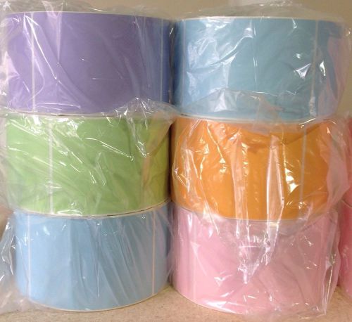 Thermal Labels in Assorted Colors, Size 4&#034;x6 4 Rolls of 1000/roll(4000 labels)