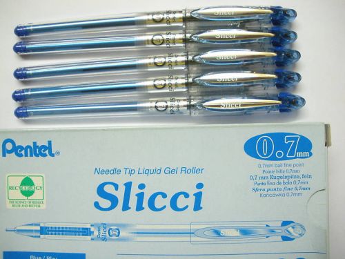 12pcs PENTEL SLICCI 0.7mm fine point roller ball pen BLUE(Japan)