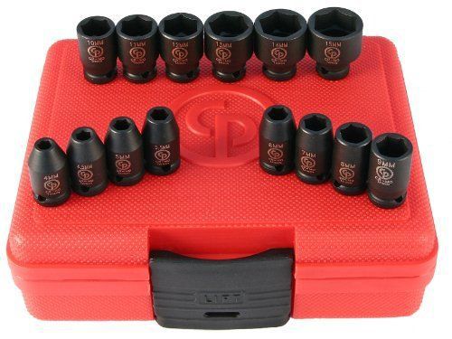 Chicago pneumatic ss2114 1/4&#034;drive 14 piece metric impact socket set new for sale