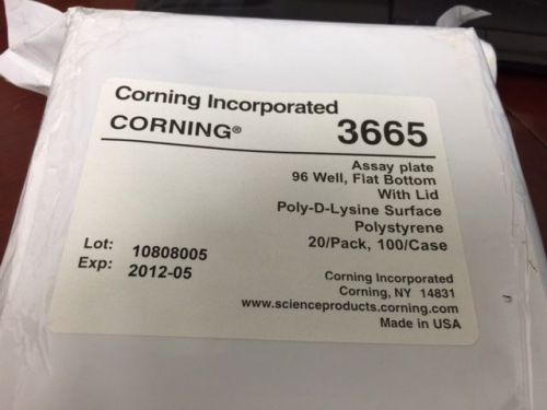 Corning 3665 Poly-D-Lysine Coated 96-Well Flat Bottom Plates w/Lid,