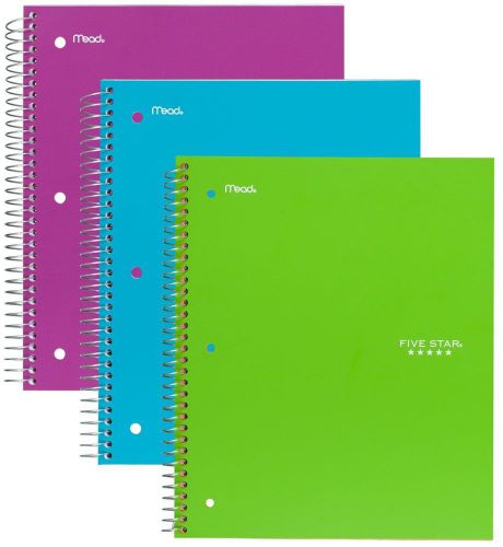 Five star spiral notebook 1 subject 100 college ruled sheets teal lime berry ... for sale