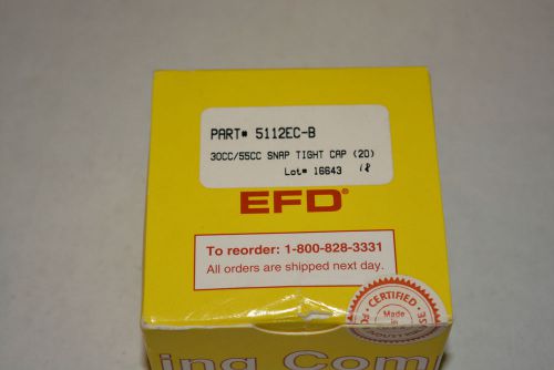 Box of 18 nordson efd 30cc/55cc snap tight caps 5112ec-b for sale