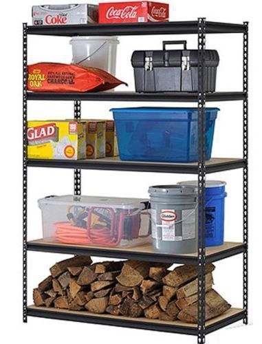 Garage Five Heavy Metal Storage 5 Shelves Shelf Adjust Shelving Steel Level