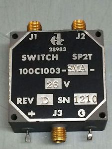 Relay/switch, sp2t, dc-1250 mhz, 30 watts cw, 26v (daico #100c1003-sma) (nos) for sale