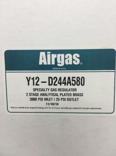Airgas - Y12-D244A580 Specialty Gas Regulator, 2 Stage Analytical Plated Brass