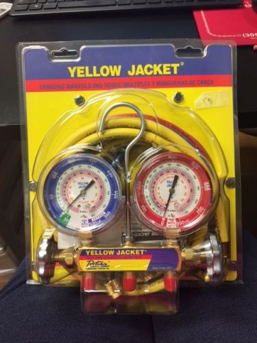 Yellow Jacket 42004 Manifold w/3-1/8&#034; Gauge, Psi, R-22/404A/410A
