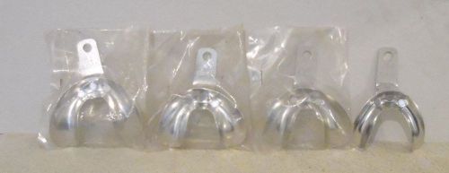 Lot of 4 bisco dental impression trays nos. 51 52 268 all new non-perforated for sale