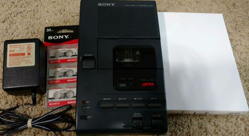 Sony M-2000 Dictator Microcassette Transcriber w Power Adapter, Headset, &amp; More