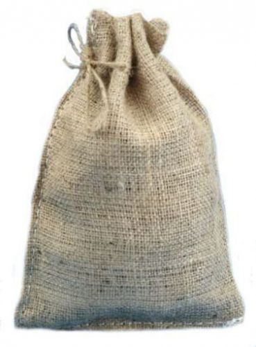 8&#034; X 12&#034; Burlap Bags with Drawstring - Lot of 10