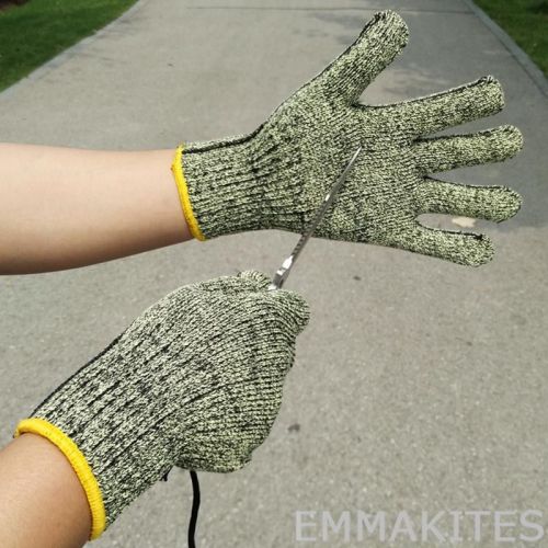 One Pair Kevlar Gloves Cut Resistant Gloves for Outdoor Kite Flying Fishing Work