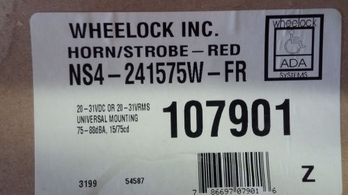 Wheelock ns4-241575w-fr new in box 20-31vdc horn/strobe see pics #b55 for sale