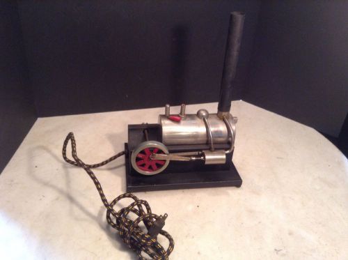Vintage 1940&#039;s Electric Toy Steam Engine Nickel Plated w/Black Wrinkle Finish