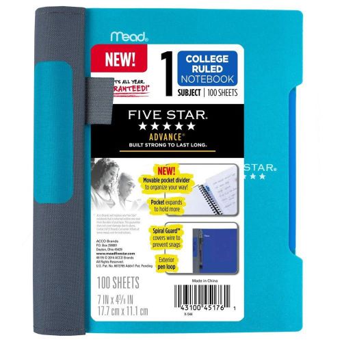 Five Star Advance Spiral Notebook-Small Journal Size 1 Subject 7 x 5 Inch Col...