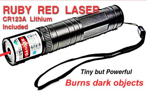 RUBY Red 658nm Diode Laser + CR123A Rechargeable Lithium + Charger/Case Included