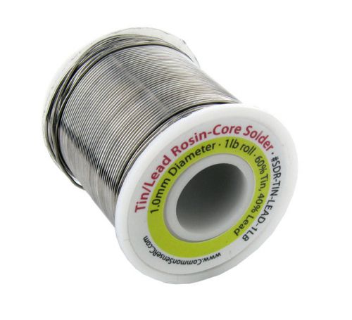 Tin/Lead Rosin-Core Solder - 1.0 mm Diameter - 1 lb Roll