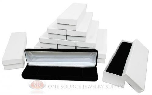 12 Piece Bracelet Black Velvet Metal Jewelry Display Boxes 8&#034;W x 2&#039;D x 1 1/8&#034;H