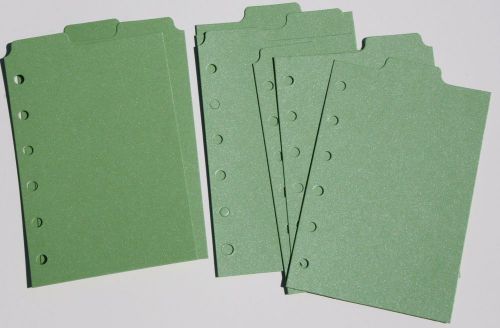 9 Shimmery  Green  Filofax POCKET size  dividers monthly subject top tab
