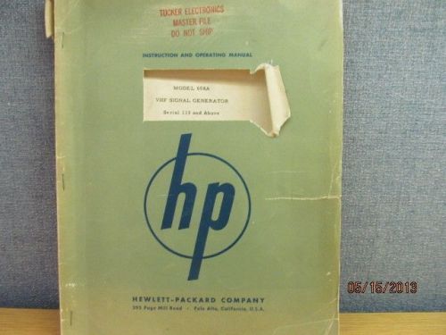 Agilent/HP 608A VHF Signal Generator # 113 &amp; up Instruction Operating Manual/scs