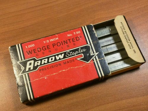 Vintage Box of Arrow T-50 Staples(Missing one row)