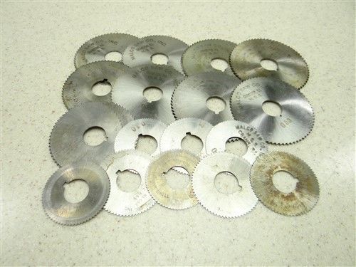 17 hss slitting &amp; slotting saws 1-5/8&#034; to 2-3/4&#034; w/ 5/8&#039;&#039; bores malco for sale
