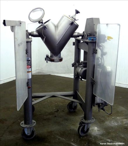 Used- patterson kelley twin shell cross flow blender, 1 cubic feet capacity, 316 for sale