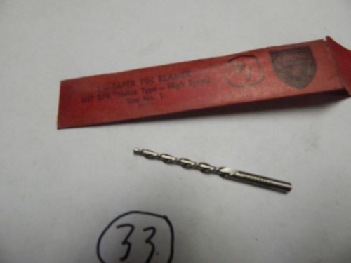 National  Size # 1 &#034;HELEX&#034; Type High Speed Taper Pin Reamer List 279 Unit # 1
