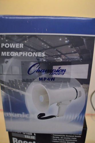 Champion Sports Megaphone, 4-8W, 400 Yard Range, White - MP4W