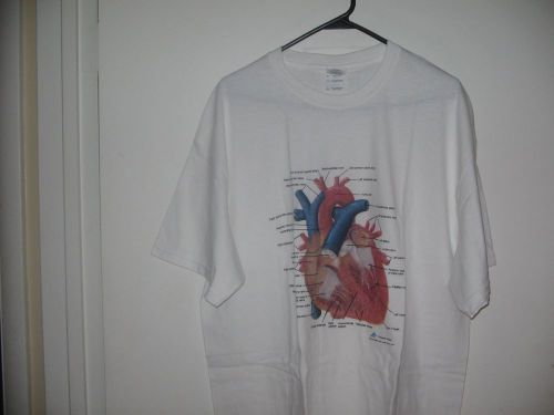 NEW 3B Scientific W41017 Anatomical Full Color Heart T-Shirt Mens XL