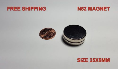 2 Pcs. 25 x 5 mm 1&#034; x 13/64&#034; N52 Strong Rare Earth Neodymium Magnet