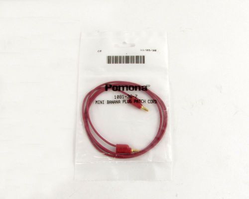 Pomona stackable 36&#034; mini banana plug patch cord, red cable - p/n: 1081-36-2 for sale