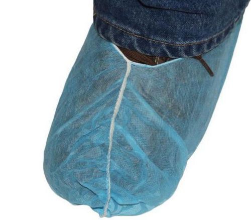 Non-Skid Large Blue Polypropylene Disposable Shoe Covers, 150 Construction Pack