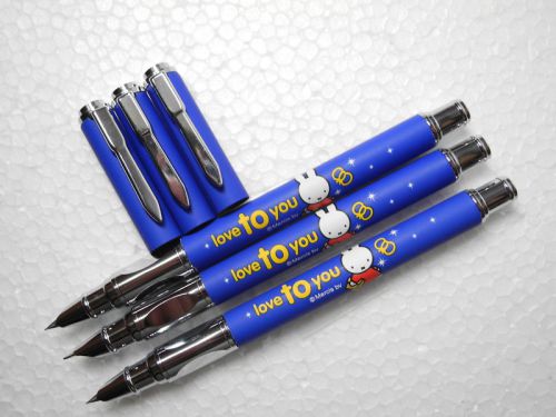 3PCS NEW Miffy fine nib fountain pen/with converter( Blue)