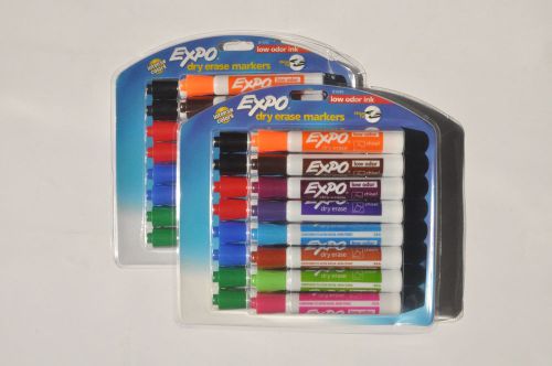 LOT of 2: Expo Low Odor Dry-Erase Pens Markers Intense Colors Chisel Tip - 81045