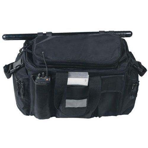 Strong leather 90700 black nylon deluxe 18.5&#034;x7.5&#034;x12&#034; police gear bag w/ strap for sale