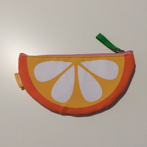 Kikki K Orange Wedge Pencil Case Pouch Cute 2014 Collection RARE