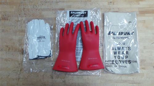 Salisbury gk011r/8h class 0 size 8-1/2 red electrical glove kit for sale