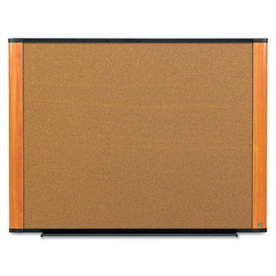 Cork bulletin board, 36 x 24, aluminum frame w/light cherry wood grained finish for sale