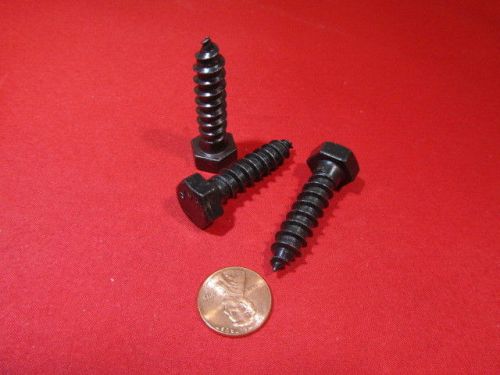 Black zinc hex head lag screw 9/16 hex size 3/8 thread x 2.00&#034; length, 50 pcs for sale