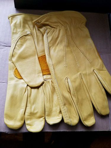 Leather Work Gloves Large Top Grain Cowhide