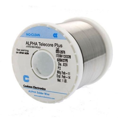 Alpha - telecore plus 63sn/37pb wire solder - .020&#034; diameter p2, 1lb 139338 new for sale