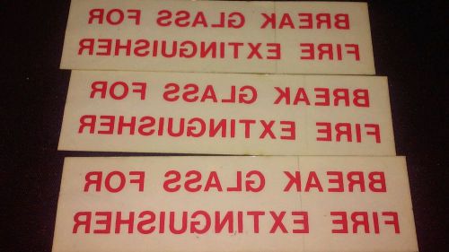 Break glass cabinet labels (total of 3) for sale