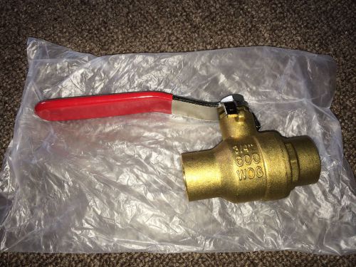 3/4&#034; sweat brass ball valve full port, shut-off valves, 600psi wog  (c x c) for sale