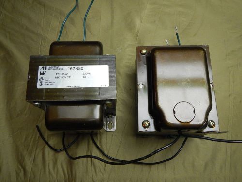 Hammond Transformer 167N80, 115V pri, 80v ct sec, 4 amps, one PAIR, Leach Amp